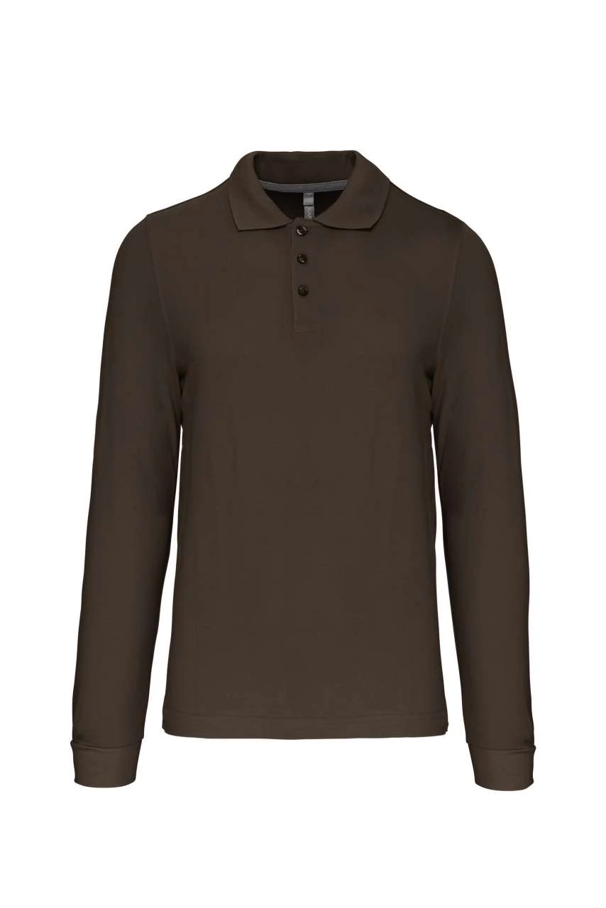 KARIBAN men's long - sleeved polo shirt